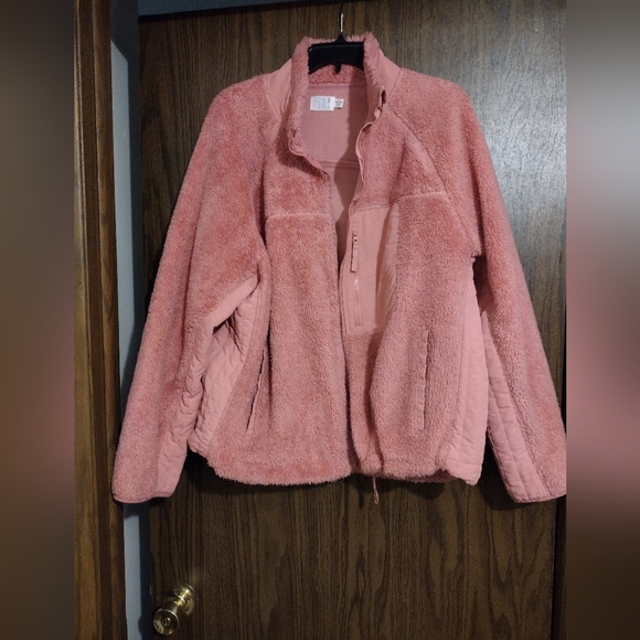 Time and Tru Jackets & Blazers - Women's Pink Fleece Jacket